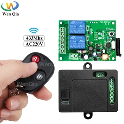 433 Mhz Remote Controls AC 220V 2CH Relay Receiver Rf Transmitter Universal Gate Remote Control Switches For Garage Door / Light