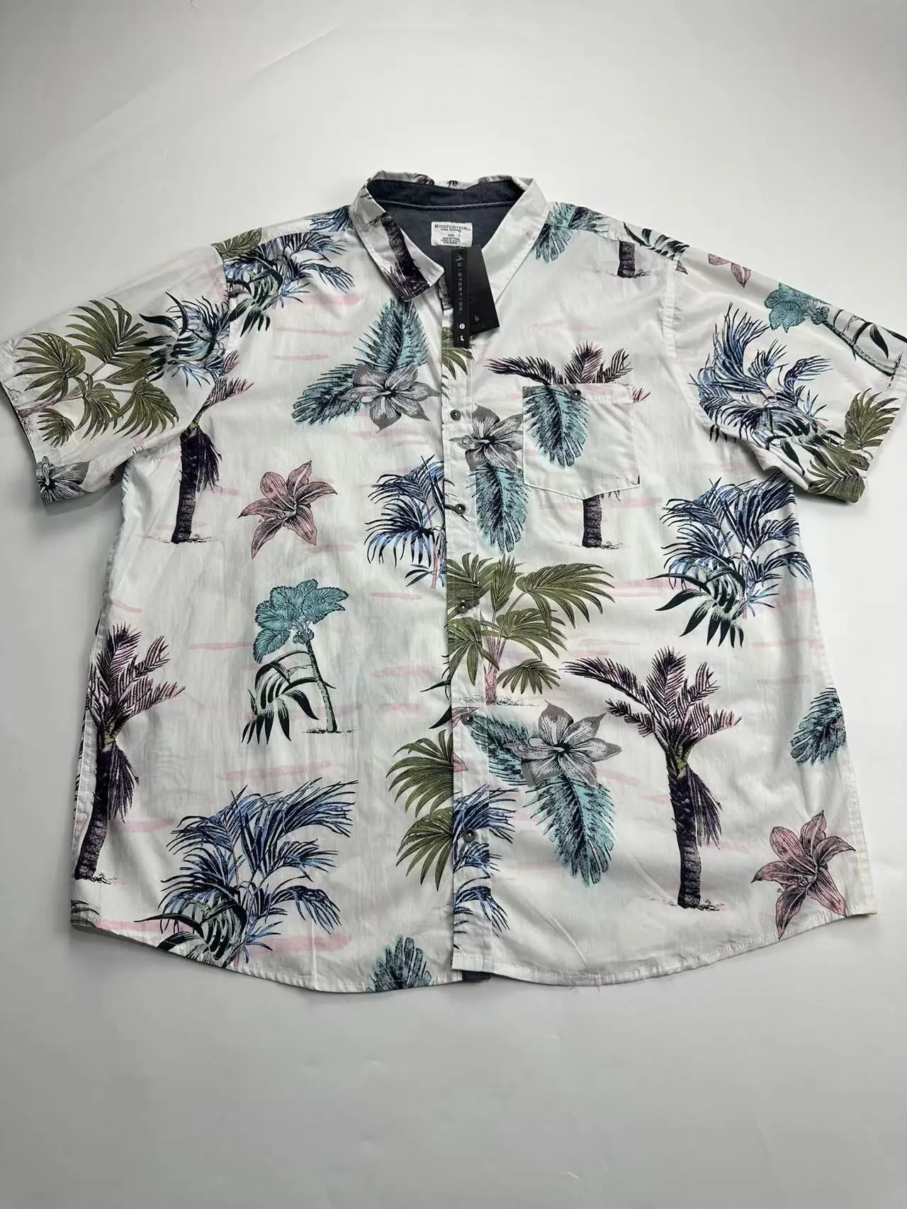 

Мужская рубашка с цветочным принтом, короткий рукав, для путешествий, в стиле острова Хайнань, летняя, пляжная, повседневная, из хлопка, дышащая, легкая.