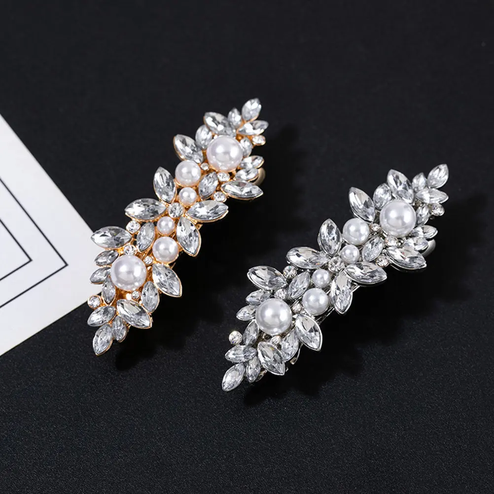 

2 шт. заколки для волос из сплава с жемчугом и стразами для женщин, украшение для волос на свадьбу, вечеринку, выпускной, на каждый день, креативные металлические