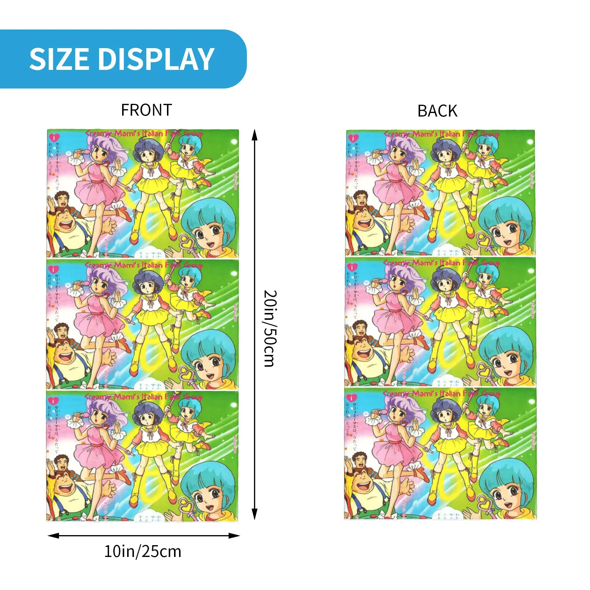 Creamy Mami Japanese Anime Bandana Neck Gaiter Printed Magic Scarf Warm Face Mask Outdoor Sports For Men Women Adult Winter