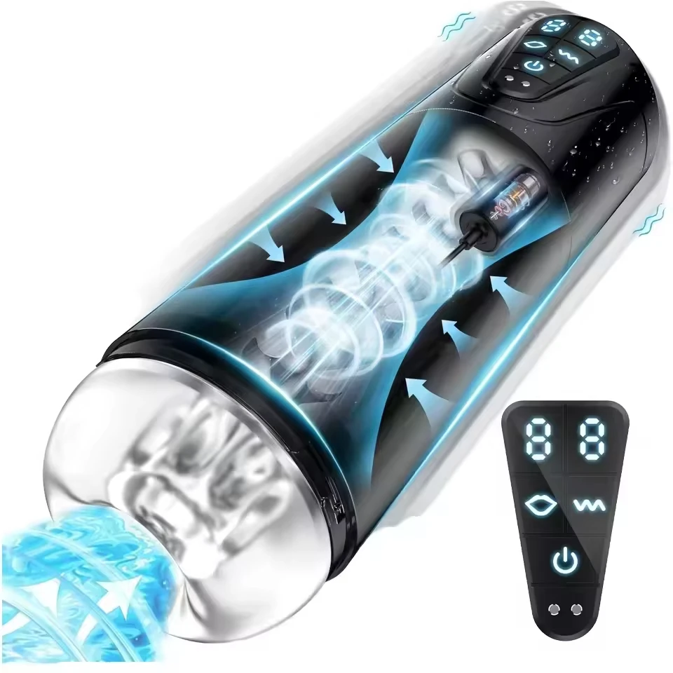 The electric masturbation cup features 10 vibration modes and 10 suction modes. It is a men's sex toy suitable for solo masturb