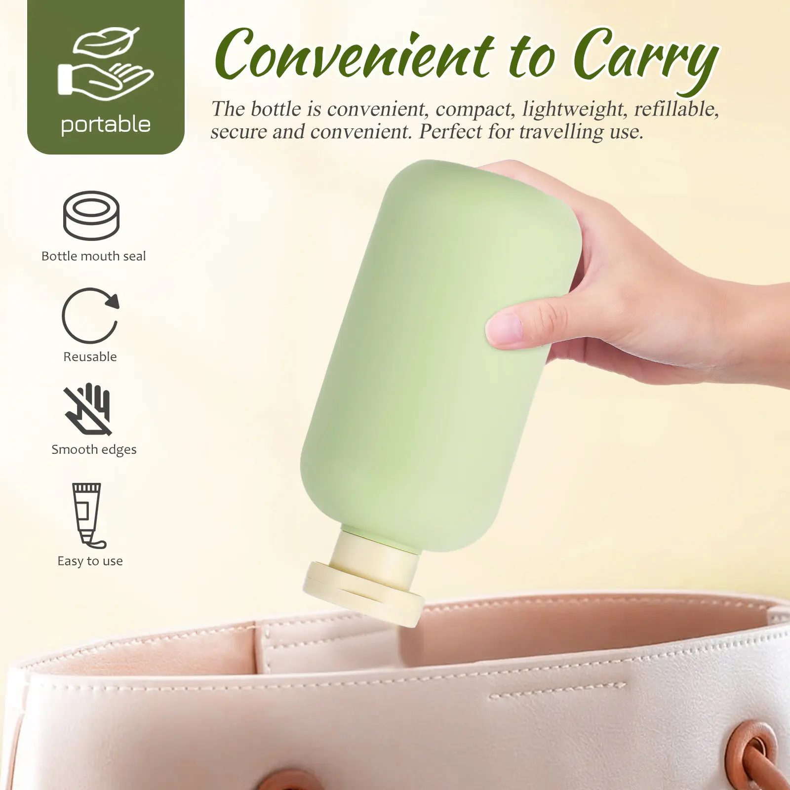 3Pcs Shower Gel Dispenser Bottles Refillable Lotion Sub Bottles Compact Portable Liquid Storage Containers for Travel Home Use