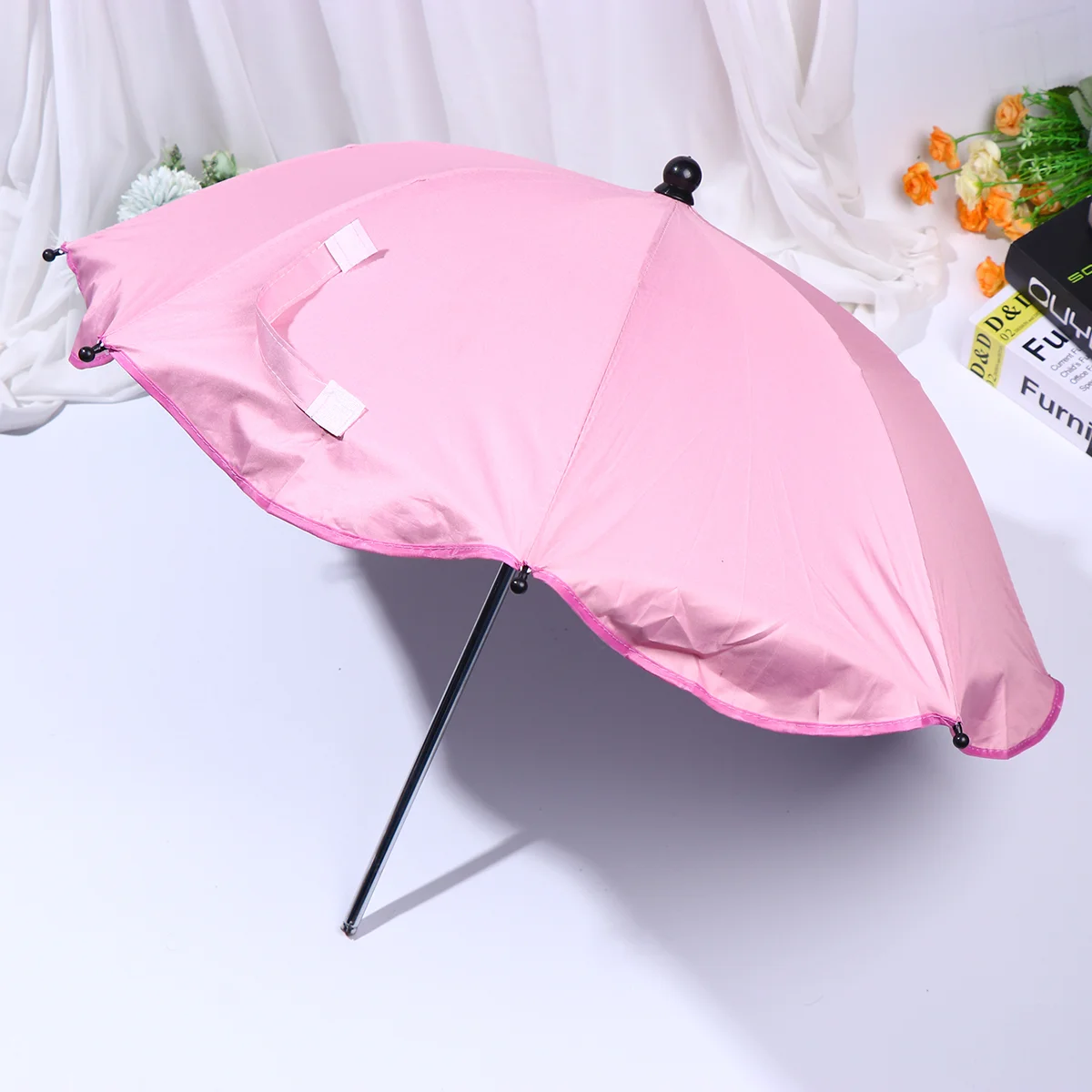 Convenient Baby Cart Sun Umbrella Multifunctional Stroller Umbrella Baby Cart Supplies for Outside Outdoor (Pink)