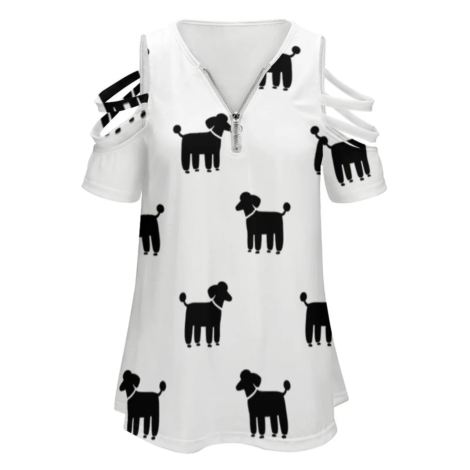 Black Poodle ( S ) Woman's T-Shirt Spring And Summer Printed T Shirts Various styles T-shirts Poodle Black Poodle Standard