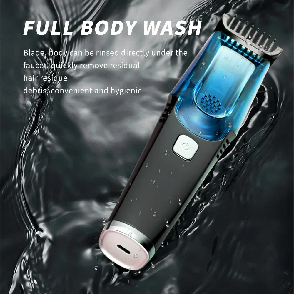 Recortador de barba al vacío para hombres, recortador de bigote recargable con peine de longitud ajustable (1-20 mm) recortador de barba eléctrico