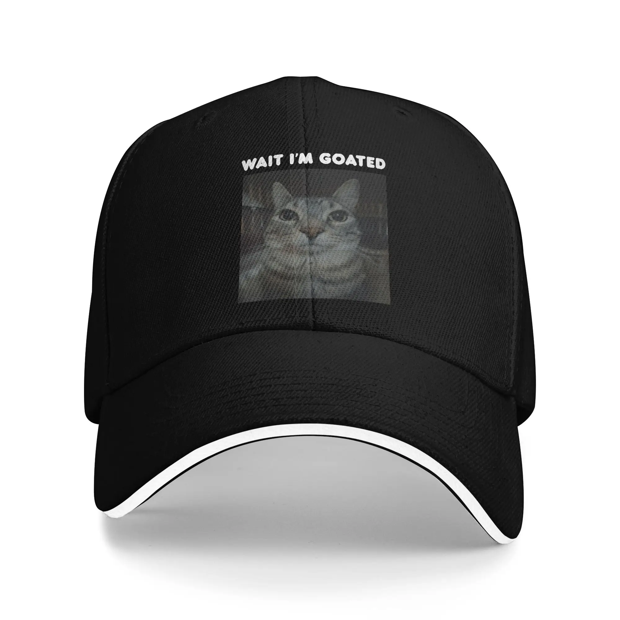 Wait I'M Goated Funny Meme Merch Unisex Baseball Caps  Dad Hat Fashion Daily Headwear Adjustable Fit Snapback Hat