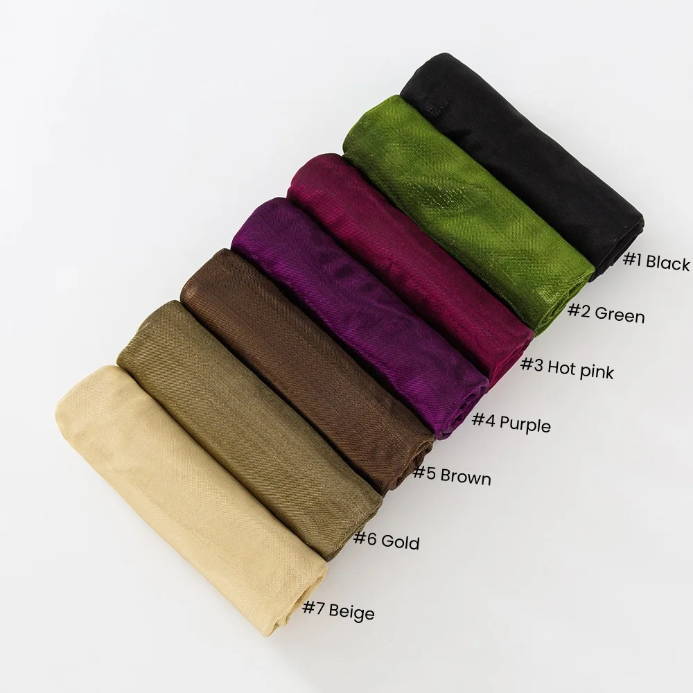 Nouveau Foulard lumineux couleur unie brillant longue écharpe femmes châle enveloppement musulman Hijab Turban Bandanas Bufanda Foulard Turbante Mujer