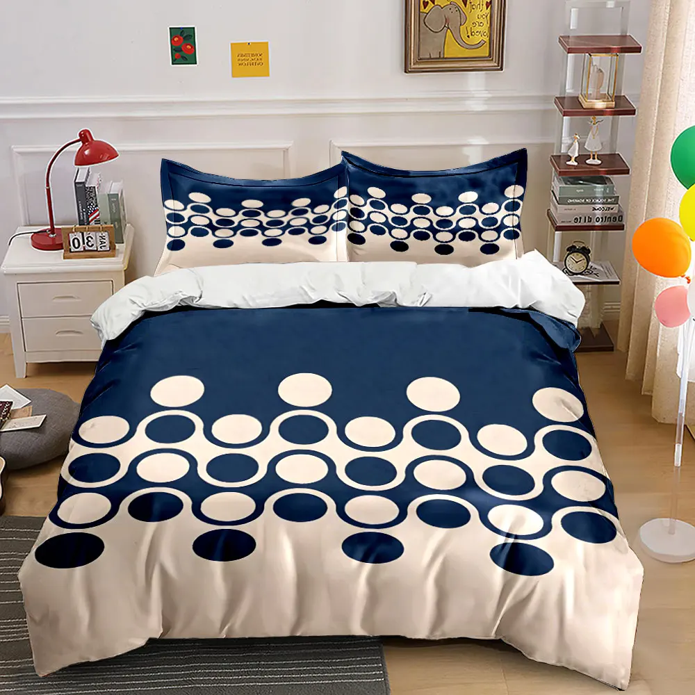 

Minimalist geometric circular pattern Duvet Cover Set with 3D Printing Design Soft Polyester Bedding Set All-Season Comfort