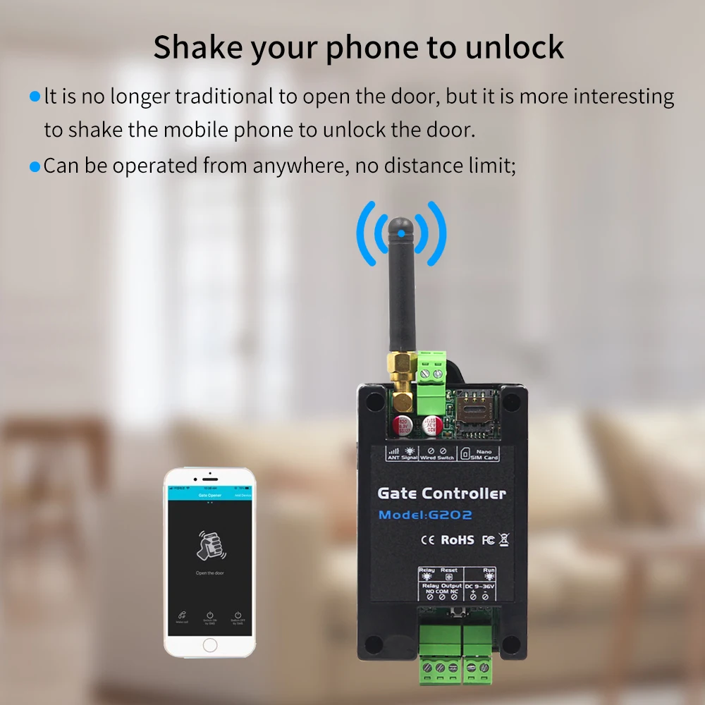 G202 4G Gsm Sms Relais Gratis Bellen Afstandsbediening Telefoongesprek Gate Opener Schakelaar Deur Opener Voor Parkeersysteem 4G Lte Toegang