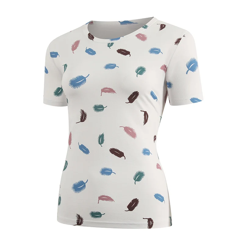 Women's Printed Short Sleeved Spring And Summer Sports Running Comfortable Round Neck Fashionable T-Shirt Basic Daily Casual Top
