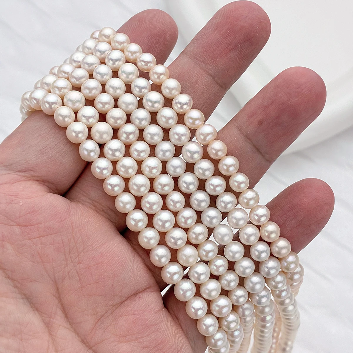 AAAA Natural Freshwater Pearl Near-round Beads Strong Light Charms for DIY Women Men Necklace Jewelry Making Accessories