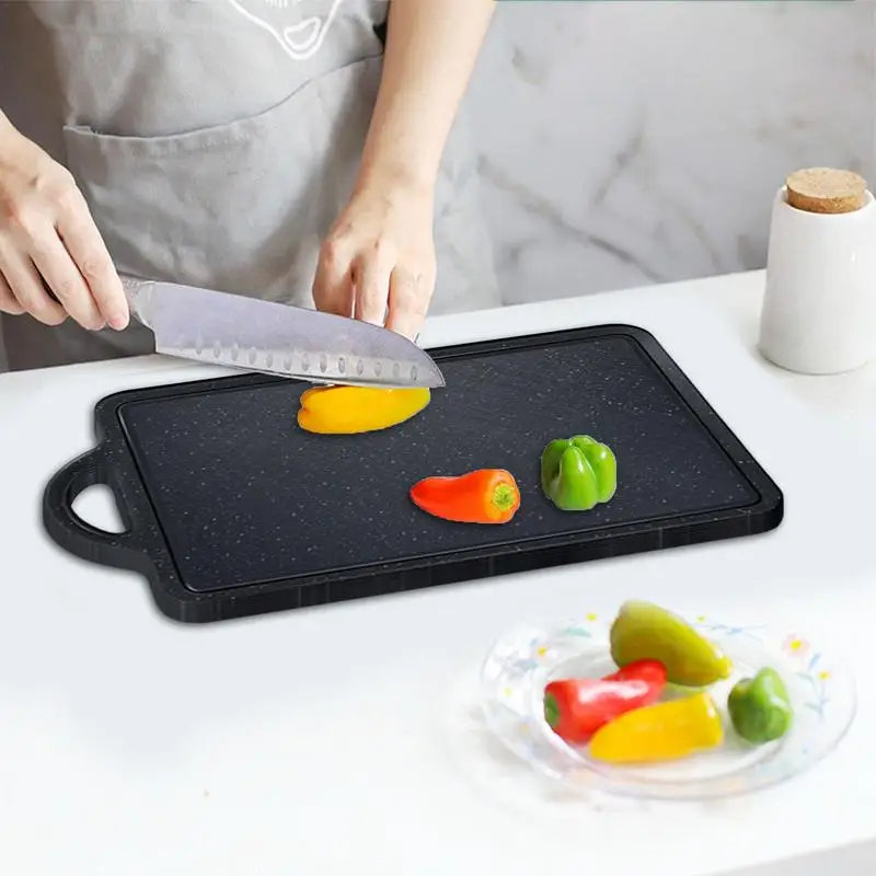 Double Sided Cutting Board Portable Handle Food Chopping Block Anti Slip Fish Meat Cheese Cutting Board For Kitchen Gadgets Tool