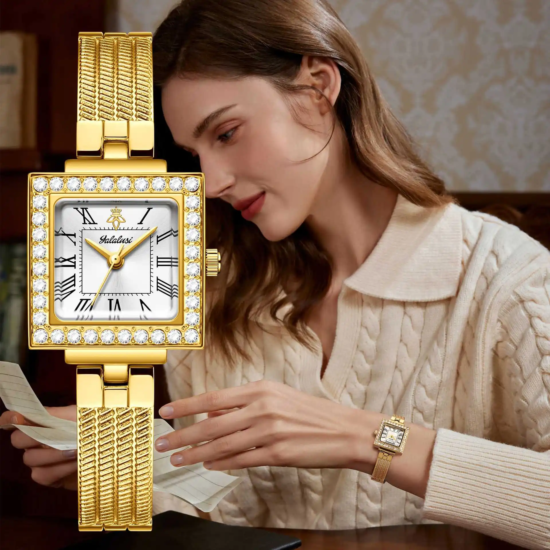 

Новые женские наручные часы, элитные и роскошные квадратные часы, винтажный аксессуар для часов, креативный подарок для женщин.