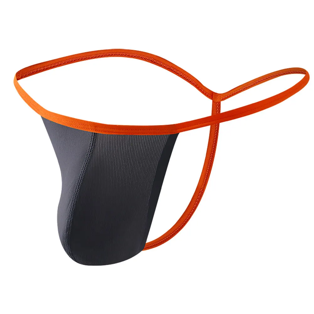 Wang Jiang Men's Mesh Low-Waisted Briefs Breathable Ice Silk U-Shaped Design Highlighting Large Size High-Cut Thong Underwear