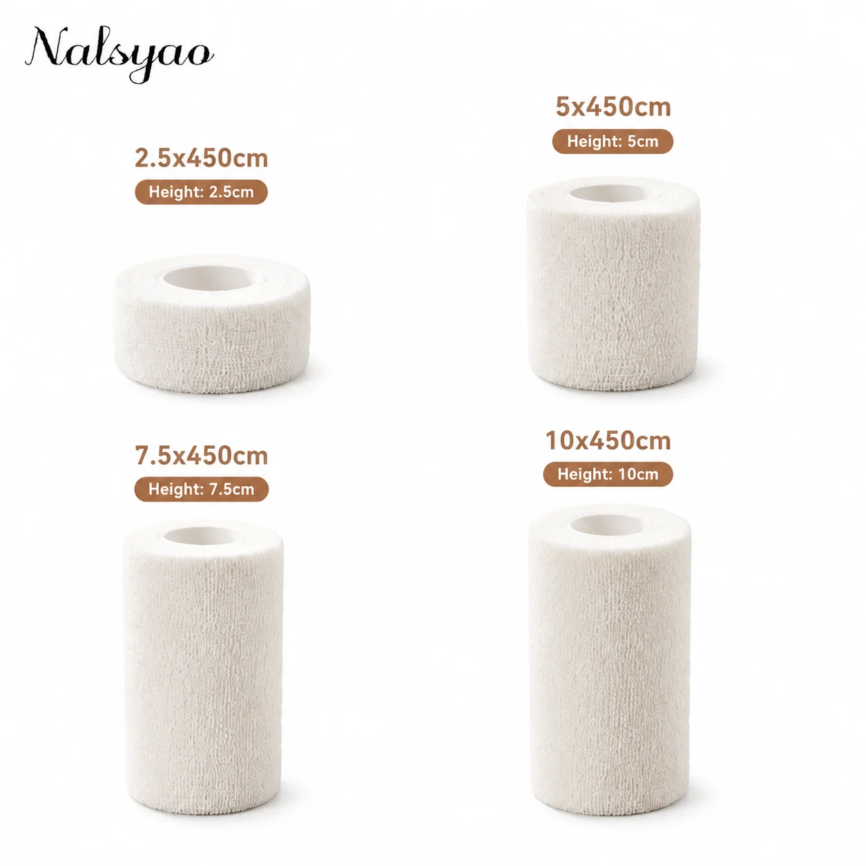 5 Pcs 2.5/5/7.5/10cm Self Adhesive Elastic Bandage for Sports Fixing Finger Wrist Leg Cohesive Non-woven Wraps Tape Disposable