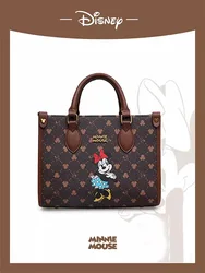 Disney Minnie Medium Vintage Pattern Tote Bag Large Capacity Leisure Shopping Bag Women Shoulder Handbag With Shoulder Straps