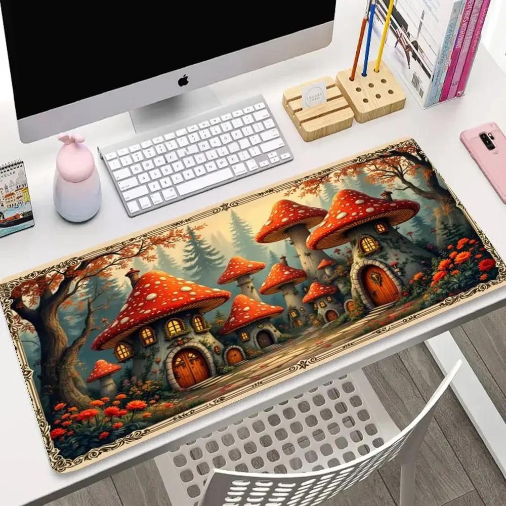 

Коврик для игровой мыши Forest Mushroom Hut, противоскользящий резиновый, подходит для геймеров и профессионалов в качестве настольного компьютера.
