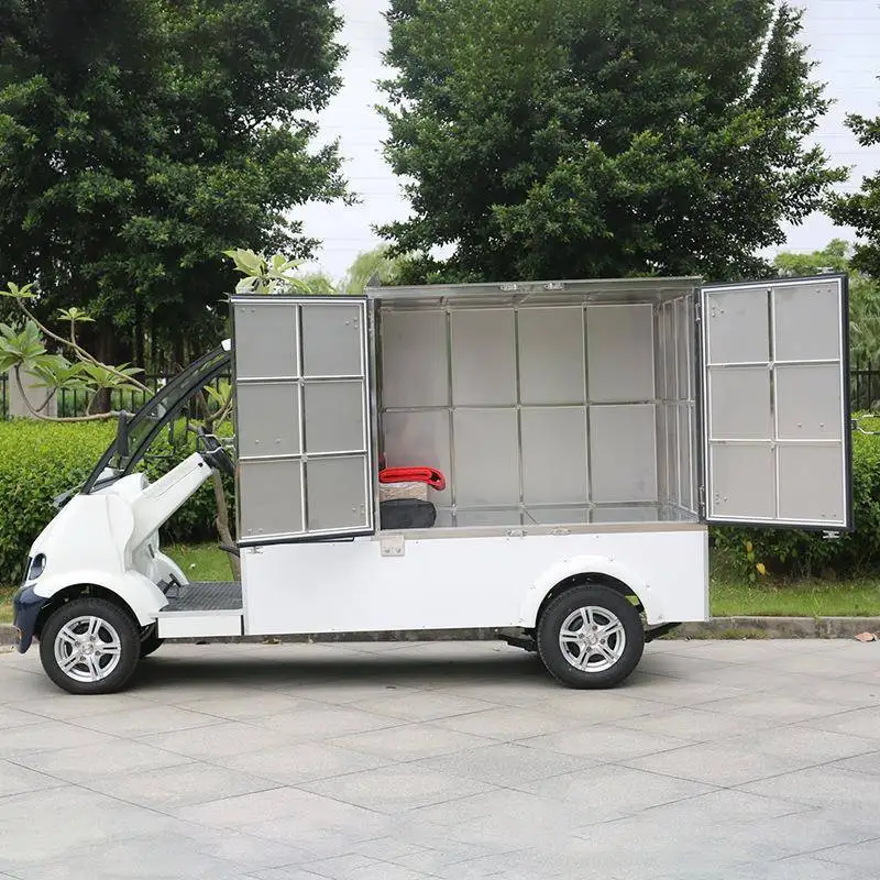 شاحنة توصيل الطعام الكهربائية DN-8 شاحنة توصيل الطعام ذات الصف الواحد والأربع عجلات، شاحنة صندوق اللوحة الخلفية