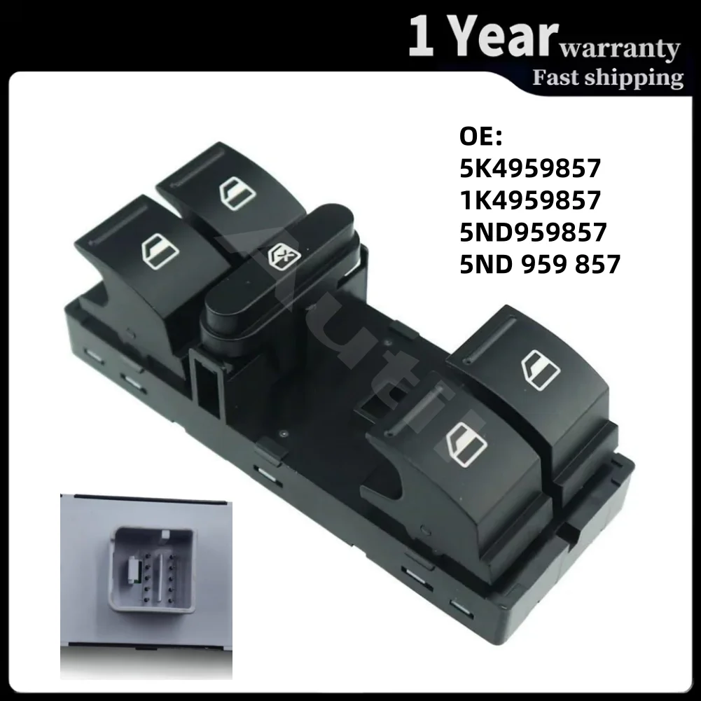 Interruptor de Control de Ventanilla Principal del Lado del Conductor 5ND959857 para VW Golf GTI Bora Passat B5 Skoda Fabia Seat Toledo 1998-2010 Accesorios