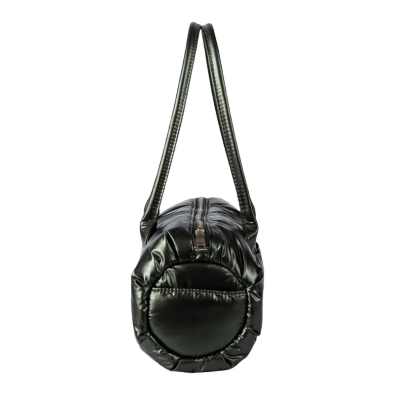 Women Soft Handbag Cylinder Bag PU Leather Shoulder Bag Korean Styles Armpit Bag