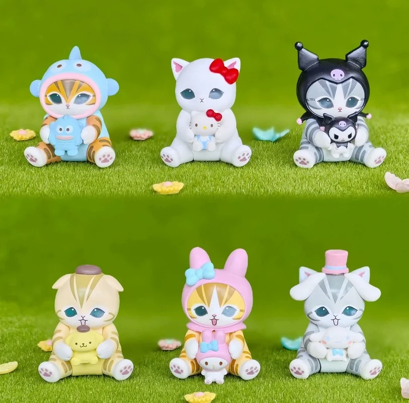 

Новый Mofusand Collaboration Shark Cat Image Ugly Fish Doll Toy Display Модная слепая коробка Виниловая фигурка для лица Идеальный подарок