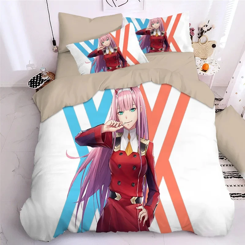 

Darling In The Frank XX Bedding Sets Japan Anime Game Figure 3D Printed Duvet Cover Sets Twin Queen King Single Size Bedclothes