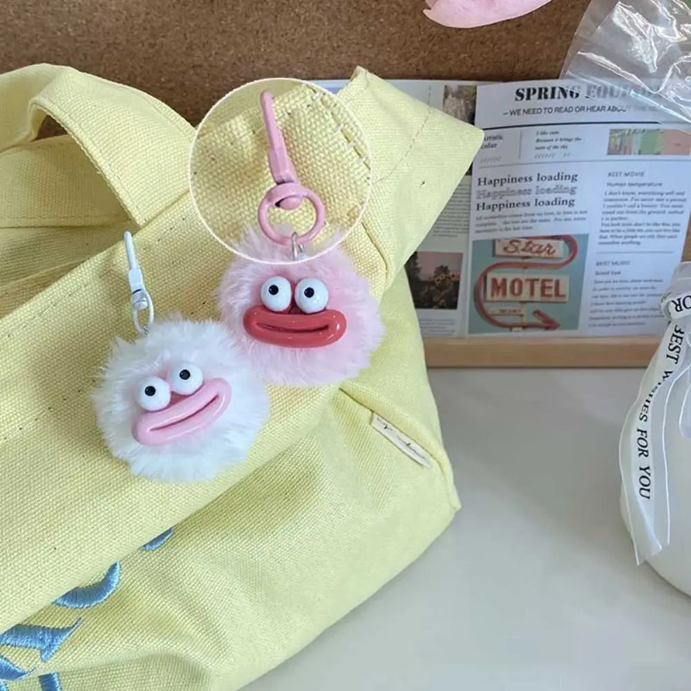 Porte-clés bouche de saucisse en peluche, clown drôle, beurre en peluche, porte-clés bouche de saucisse mignonne, pendentif grande bouche en peluche