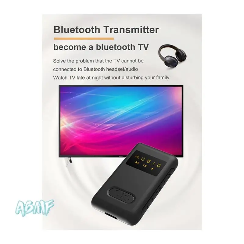 

ABMF-2 In 1 Wireless Bluetooth Compatible 5.0 Receiver Transmitter Adapter 3.5Mm Jack For Car Music Audio Headphone Receiver Dur