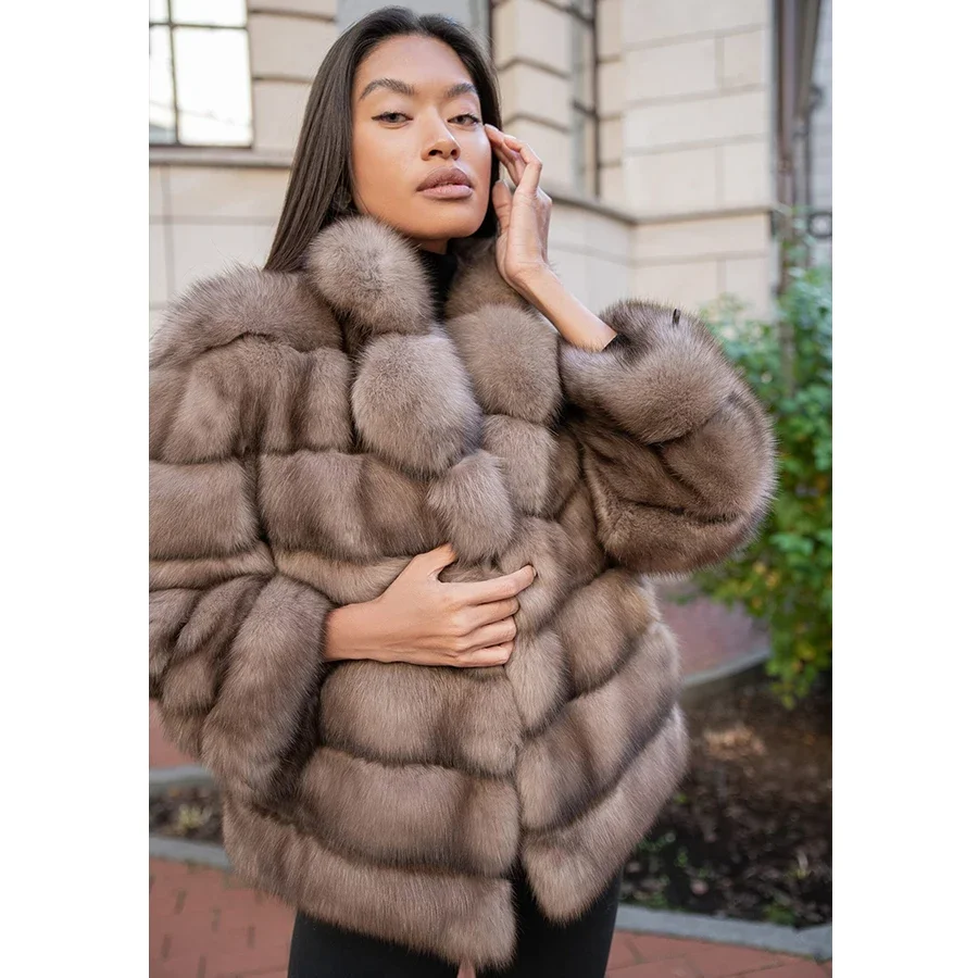 

Real Fur Coat Women Winter Coat Warm Short Natural Fox Fur Jacket 2024 High Quality Luxury Fashion Genuine Fur Coats