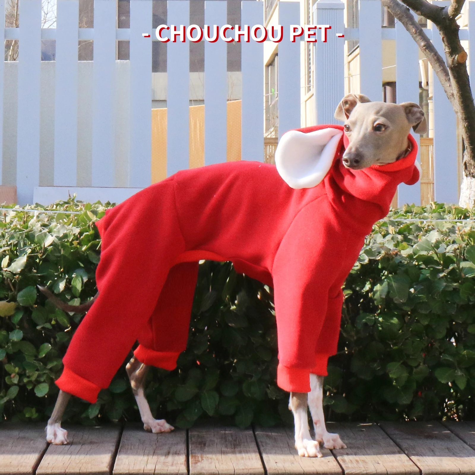 Cute Thickened  iggy Whippet Bodysuit Warm Bunny Ears Dog Clothes