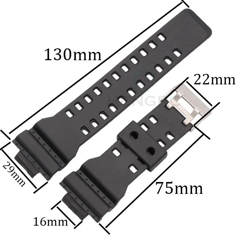 16mm Silicone Rubber Watch Band Strap for G Shock GD-100 G-8900 Replacement Black Waterproof Accessories