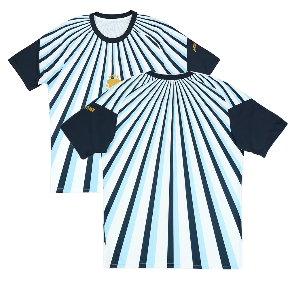 Camiseta Deportiva de Manga Corta para Hombre, Estilo Jersey de Fútbol para Fans Argentinos, Secado Rápido y Transpirable, Camiseta para Mujer, Ropa Urbana