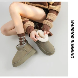 Suede boots for women, short plush, warm snow boots, casual shoes Chelsea, female apartments, platform shoes, winter, new, luxury 12 Main Sales Over Women's Boot - №4