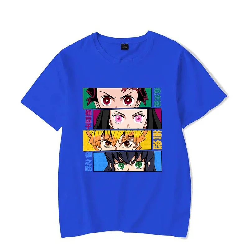 New Unisex Short Sleeve Anime Kamado Tanjirou Kamado Nezuko Printed T Shirts Women Casual Harajuku Tops Funny T Shirts