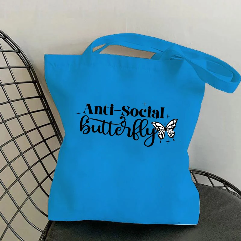 Hot Anti Social Butterfly Printing Shoulder Bags Messenger Large Capacity Tote Bag Student Bag Shopping Bags For Women Daily bag