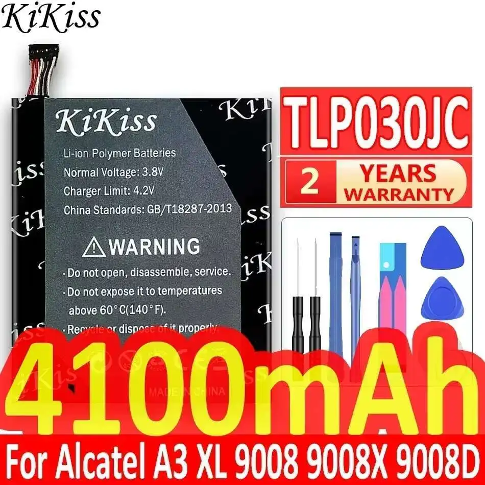 

Аккумулятор KiKiss 4100 мАч TLP030JC для ALCATEL A3 XL 9008D 9008X CAC 3000034 Мобильный телефон CC