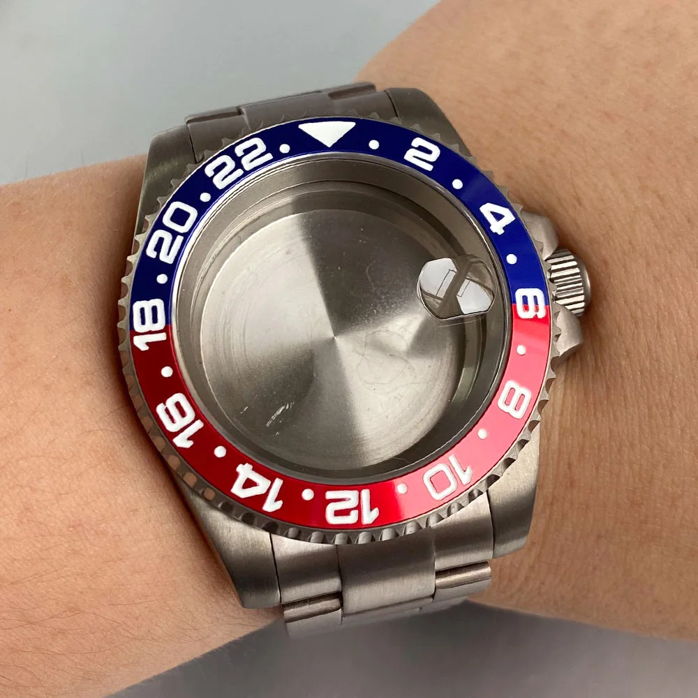 Solid Titanium 200M Waterproof Dive Watch Case Bracelet 40mm Fit NH35 NH36 NH34 GMT ETA 2824 PT5000 SW200 Sapphire 120 Click