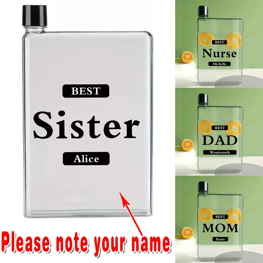 

Customized Name 420ml Clear Water Bottle Leakproof Refillable Sports Bottle Portable Travel Hydration Tea Bottle Personalized