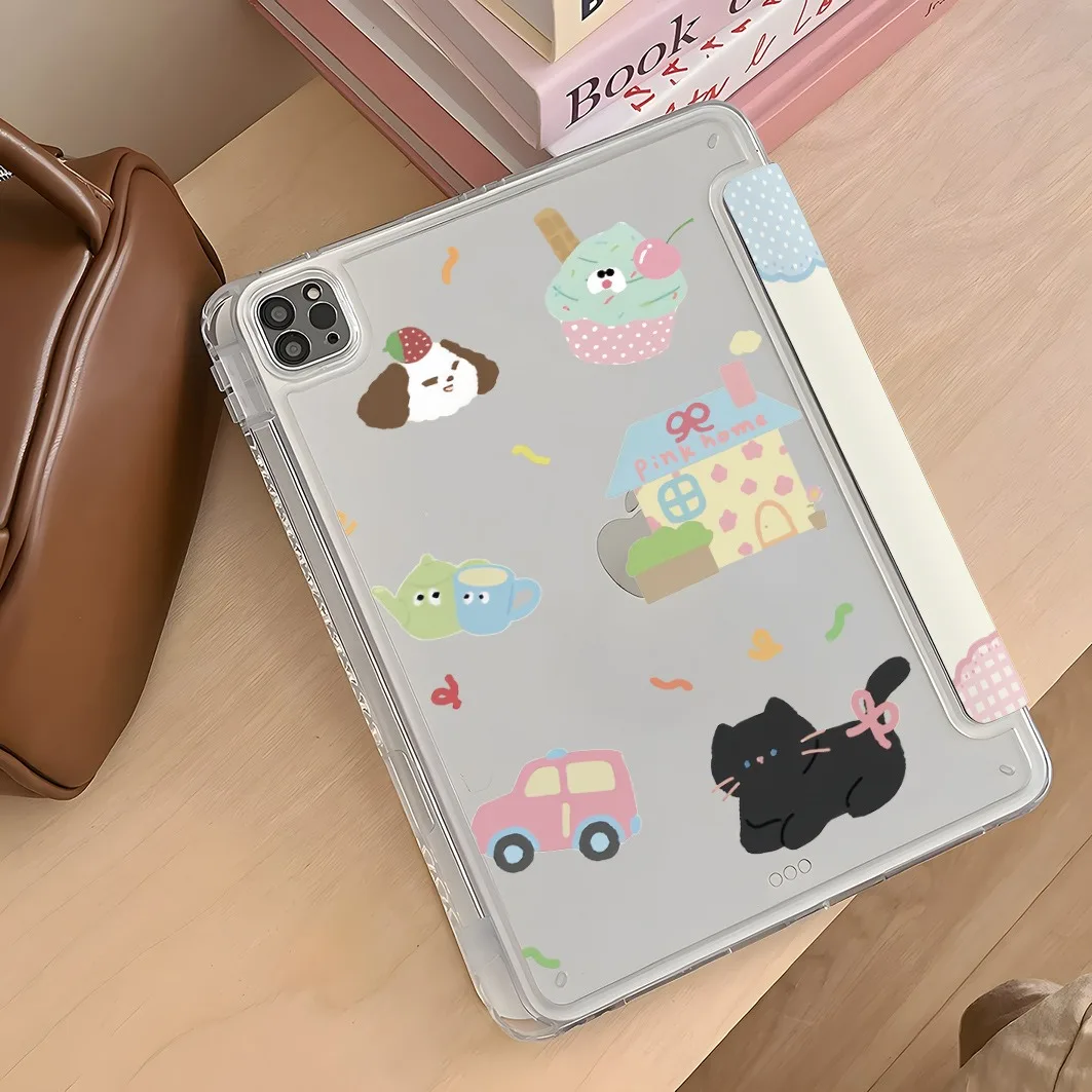 Dog House Car Pen Slot Tablet Case For Mini7 6 iPad Pro2024 2022 2021 2020 2019 2018 2017 11 10 9 8 7 6 5 Air7 6 5 4 3 2 1 Cover