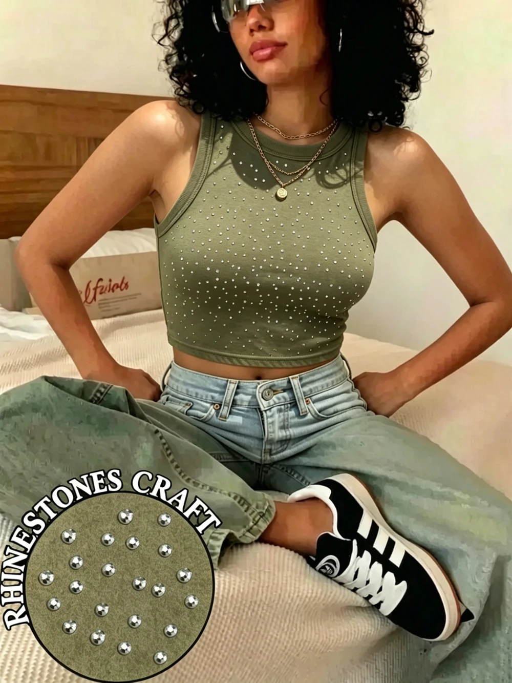 Y2k Sexy Womens Cotton Crop Sleeveless Summer Solid Washed Tank Tops Basic O-Neck Tight Slim Camisole Casual Woman Streetwear