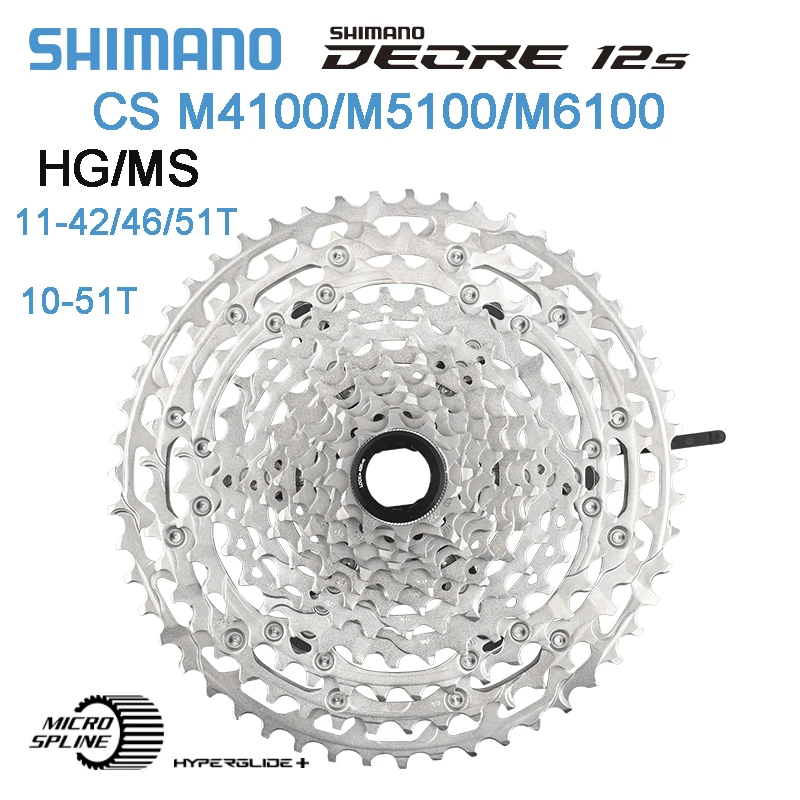 SHIMANO DEORE M4100/M5100/6100 10/11/12v Cassette Sprocket CS-M4100/M5100/6100 10-12 Speed K7 for MTB bike Original Parts