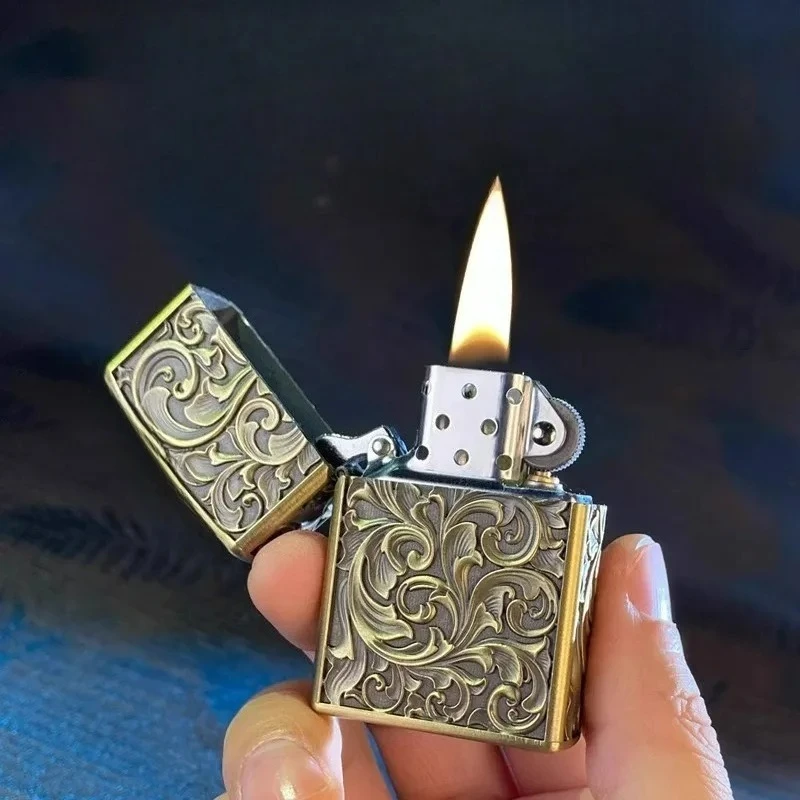 ZORRO Retro Oil Lighter Rich Tang Grass Fire Machine Windproof Gift for Boyfriend Smoking Accessories Cigarette Lighter