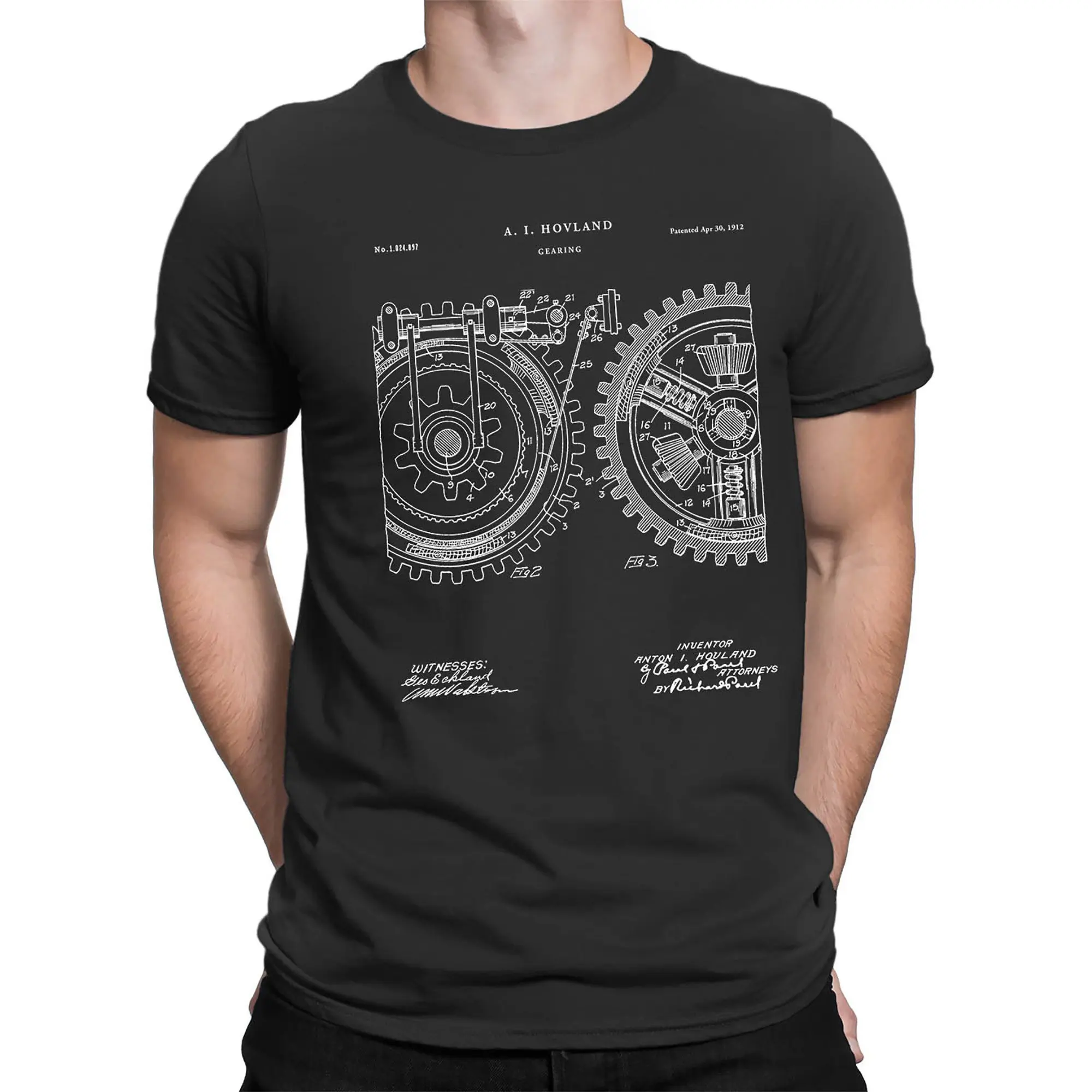 Gearing Patent T-Shirt 1912 Patent Shirt Vintage Equipment Old patent t-shirt Tool Art Mechanical Engineer Engineer Gift