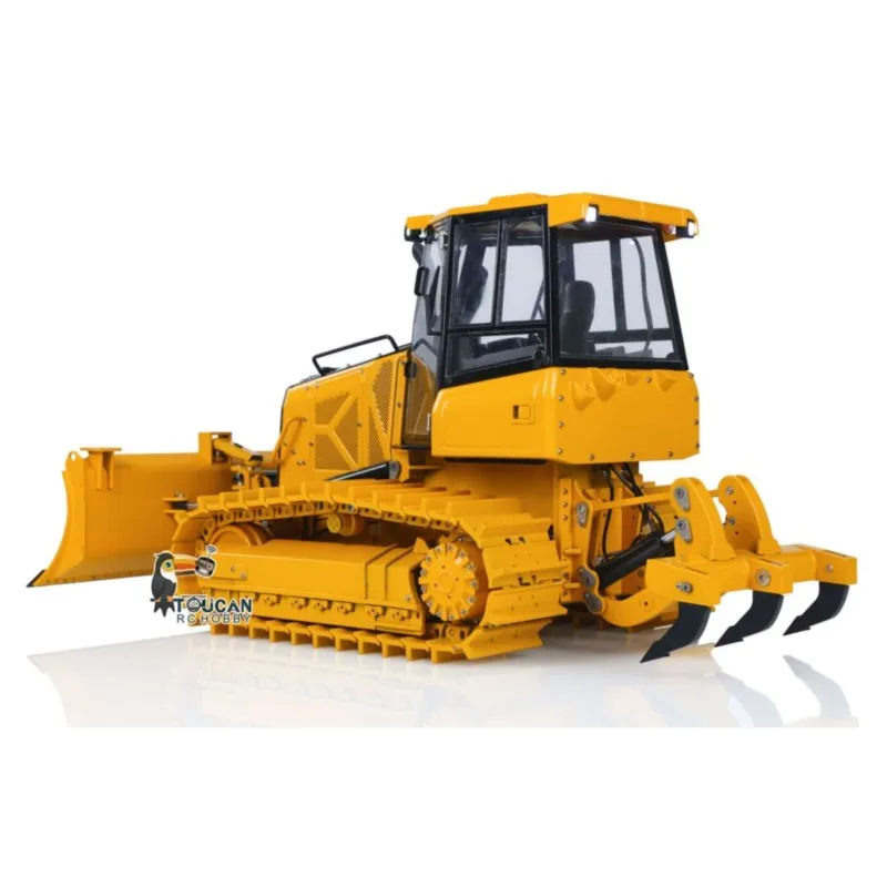 US Stock 1/12 RC Hydraulic Bulldozer D3 Metal Flysky ST8 Radio Control Engineering Vehicle 4CH Valve Vehicle Car Light Sound Model