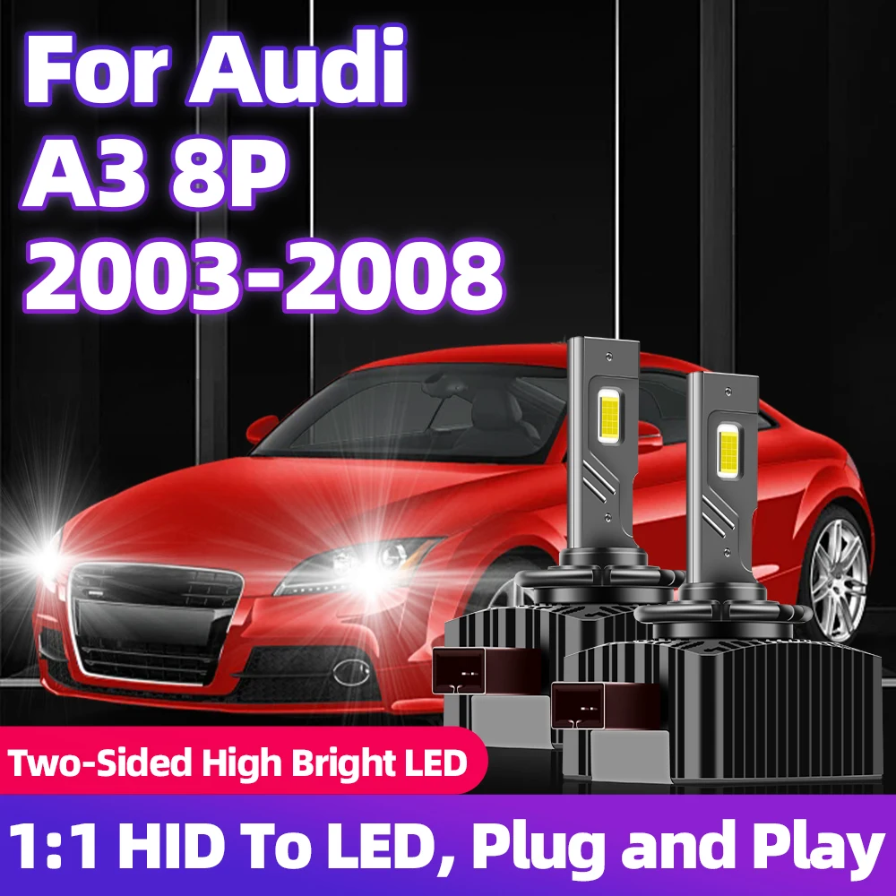 

Для Audi A3 8P 2003 2004 2005 2006 2007 фонарь головного света D1S лампы Turbo Auto CSP 2008 светодиодный & Play 3570 лм 12 В