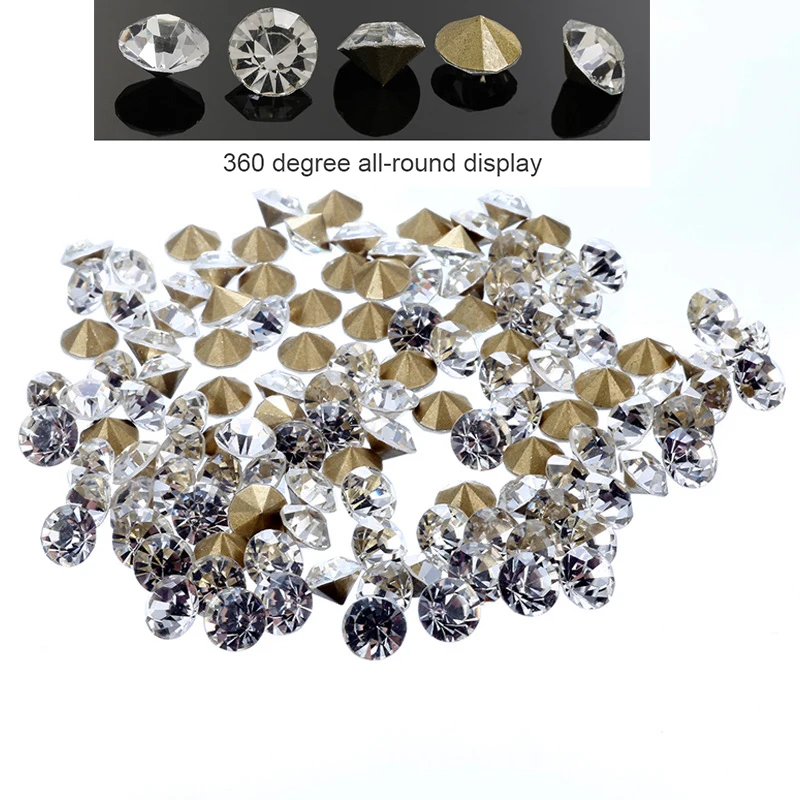 SS5-SS45 Czech Crystal Clear Round Gemstone Fancy Stones Wholesale Jewelry Beads Pointed Back Rhinestone AAAAA Diamond Beads