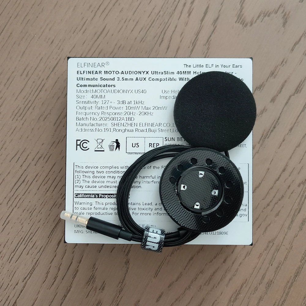 ELFINEAR 40 mm UltraSlim-Motorradhelm-Lautsprecher, kompatibel mit Cardo, Sena, funktionieren mit den meisten Helm-Kommunikationsgeräten – Detail 9