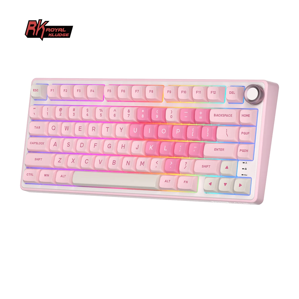 RK Royal Kludge R75 Gasket Mechanical Keyboard 75% RGB Backlit Hot-swappable Wired Gamer Keyboard with PBT Keycaps Volume Knob