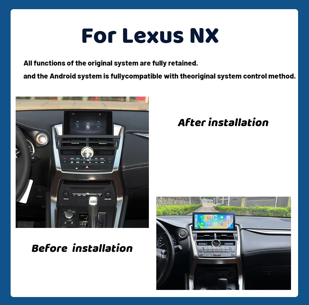 10.25inch For Lexus NX200 NX200T NX300h CarPlay Auto Radio Multimedia Navigation GPS 4G OEM Menu car radio Android 13