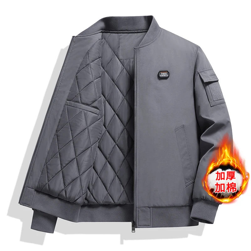 

Oversize 8xl Jacket for Men Plus Thick Stand Collar Solid Jacket Winter Parkas Outdoor Men Windproof Warm Casual Men Coats